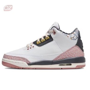 Air Jordan 3 GS AJ3 女子复古休闲篮球鞋 白粉色花卉 441140-100