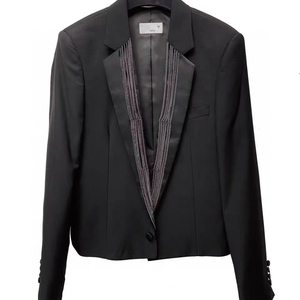 slp前链条西服吸烟装高街时装禁欲系短款男女同款