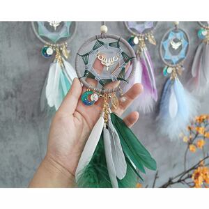 初识手作祝福汽车挂件七芒星手工材料diy羽毛装饰汽车饰品