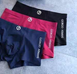 armani阿玛尼男士纯棉透气舒适四角底裤真丝内裤冰丝3条盒装正品