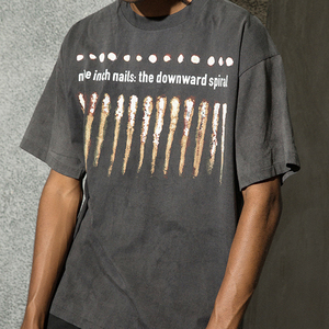 vtg九寸钉短袖vintage古着水洗做旧小众潮牌宽松休闲fog风格ogt恤