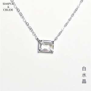 SimpleCrude 天然白水晶简单款925纯银项链女 Ins风小众设计