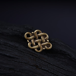 藏式纯黄铜藏八宝吉祥结背云佛珠配饰配件西藏特色文玩经典百搭