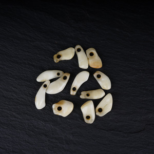 天然保真小号鹿牙卡子文玩手串佛珠侧挂记数挂男女款项链吊坠挂件