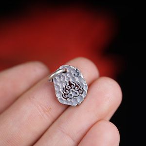 s925纯银藏式火焰纹摩尼宝镂空雕刻佛珠卡子侧挂男女项链吊坠挂件