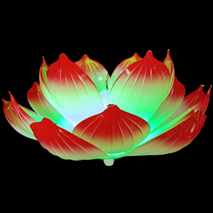 开业门店装饰亮化led莲花许愿灯 七彩灯饰户外塑料发光景观荷花灯