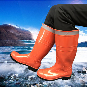 环卫工人雨鞋男式带反光条安全雨靴清洁工高筒劳保防水鞋套鞋防滑