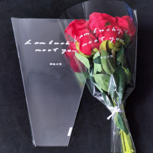 玫瑰花包装材料一支包装玫瑰花茶小包装独立单支玻璃纸鲜花三角袋