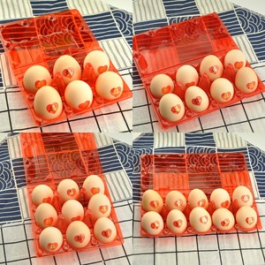 塑料鸡蛋盒6枚8枚9枚10枚鸡蛋托红色吸塑蛋托红色鸡蛋包装盒鸡蛋