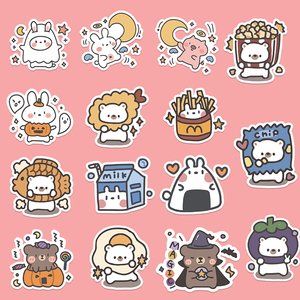 99kaluoer家居旗舰店天猫59张卡通可爱动漫人物头像素材手账贴纸