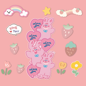 卡通可爱粉色小熊行李箱贴纸笔记本电脑ipad旅行箱装饰贴画防水