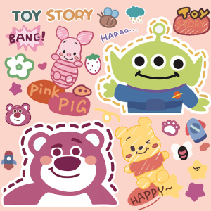 卡通可爱三眼仔迪士尼行李箱贴纸笔记本电脑ipad旅行箱装饰贴画