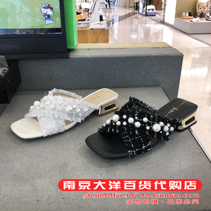 专柜正品millies妙丽女鞋2022年夏季小香风时尚珍珠女凉拖鞋set07
