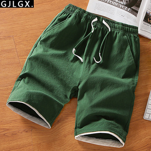 纯棉半腿裤男式短裤夏天半截土节宽松外穿居家全棉休闲男士大裤衩