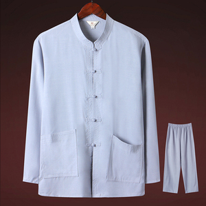 亚麻套装男居士服汉服