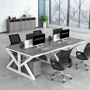 办公桌简约现代职员工作桌四人位桌椅组合屏风卡座2/6人位电脑桌