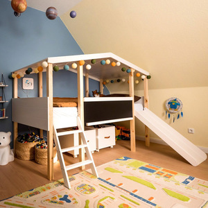 儿童双层床带滑梯男女