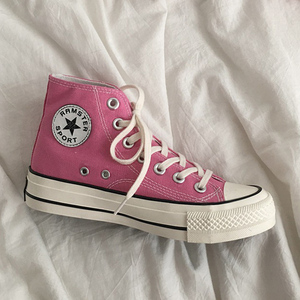 名仕匡威1970s粉色帆布鞋女高帮学生韩版百搭女鞋樱花春鞋子粉红