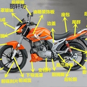 摩托车配件适配豪爵hj150-9迪爽大灯壳 导流罩大灯总成后视镜配件