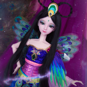 正版叶罗丽娃娃女孩儿童玩具礼盒仿真洋娃娃生日礼物 镜孔雀50cm