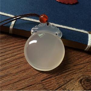 000人付款淘宝天然玉髓护心镜圆圆满满吊坠项链挂件一品独韵1650.