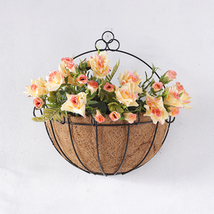 木直挂墙花篮花艺套装仿真花卉挂饰吊篮室内摆设墙面装饰品挂篮