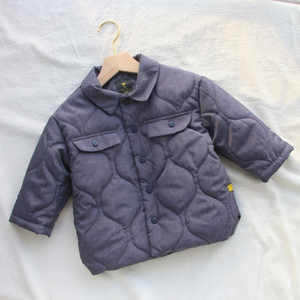 90-130码 韩元 新款男童薄棉衣翻领羽绒棉外套儿童立领夹克棉服