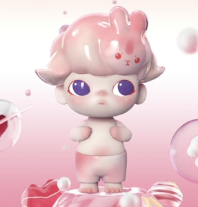 泡泡玛特 dimoo大娃绝版dimoo樱花果冻兔 兔子绝版限定款潮玩手办