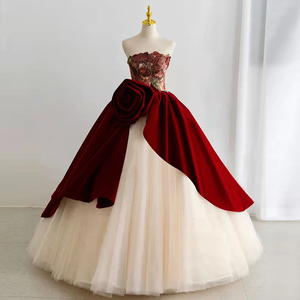 结婚红裙子新娘回门长款