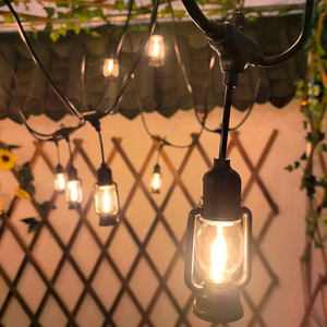 太阳能复古煤油灯串庭院餐厅民宿装饰挂灯景观灯露营集市氛围彩灯