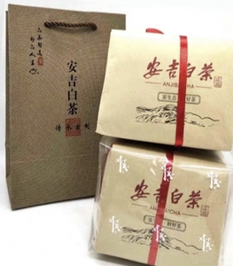 2024手工牛皮纸包茶叶纸袋安吉白茶黄金芽 包装传统方土包满包邮
