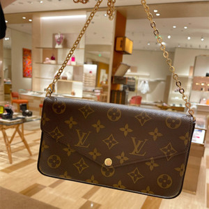 lv/路易威登女包 pochette老花三合一单肩斜挎链条包信封包m61276