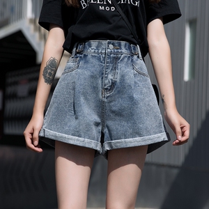 抖音网红牛仔短裤女高腰显瘦2020新款夏外穿宽松a字阔腿半截热裤