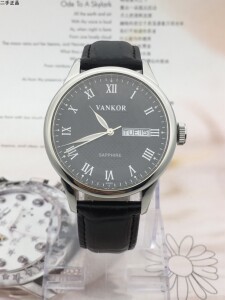 瑞士vankor凡高男士石英表罗马字表盘简约休闲时尚商务正品二手表