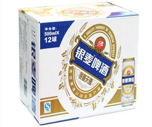 实体热卖山东特产青岛银麦天赐啤酒3.1度500ml12罐江浙沪皖鲁包邮