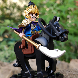 乐高第三方三国志演义小侠五虎上将关羽武圣积木拼装人仔玩具卓越正