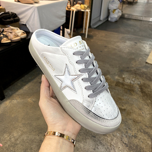 现货苏木槿做旧脏脏鞋星星板鞋女包头帆布半拖鞋20