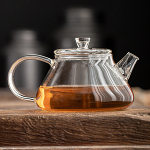 旧望格玻璃茶壶小号耐高温加厚迷你泡茶壶家用简约功夫茶具花茶壶