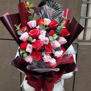 颁奖花束假花手捧花毕业晚会年会表彰献花康乃馨仿真花送生日礼物