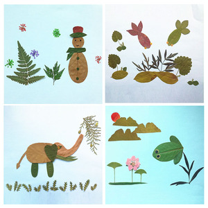 树叶画儿童手工diy