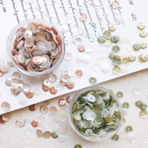 【大小姐自制】哑光混合亮片 抹茶色 奶茶色 手账摇摇卡手工diy