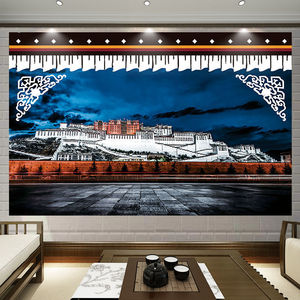 藏式背景布墙布背景电视墙装饰房间宿舍床头布置布达拉宫超大挂布