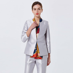 yar样儿原创春夏修身显瘦丝毛女装套装短外套西裤会议主持活动