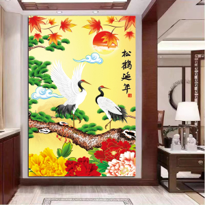 松鹤延年挂画客厅仙鹤