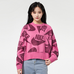 nike耐克女卫衣2020秋季新款圆领透气休闲服运动套头衫cj2053-691