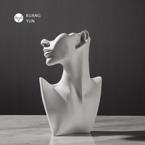 极简抽象人像侧脸树脂摆件创意现代样板间展示衣帽间桌面软装饰品