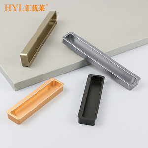 橱柜嵌入式暗拉手柜门隐藏橱柜内凹开槽古铜拉丝抽屉把手12人付款6