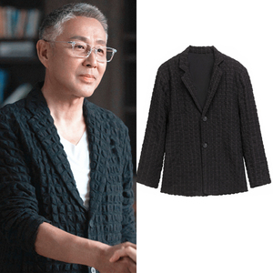 流金岁月陈道明叶谨言同款黑色长袖西装修身休闲青春流行秋冬男款