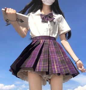 蜜罐布丁【小马宝莉】紫格金线原创正版jk半身格裙女校服百褶裙校