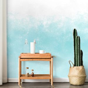 北欧清新纯色电视背景墙壁纸客厅卧室壁布ins风纸蓝色渐变色墙布